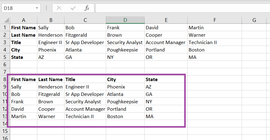 transpose excel 365